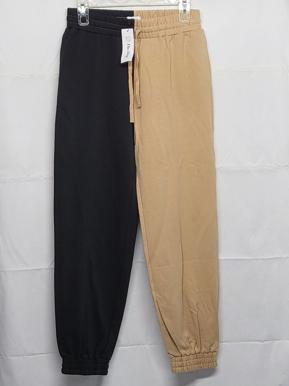 The Drop Womens Jogger Sweaterpants Size Small Pull On Drawstring Colorblock NWT